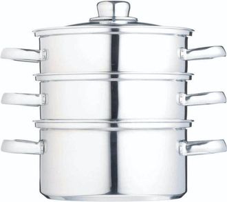 Kitchen Craft Clearview - Vaporera De 3 Pisos De Acero Inoxidable (16 Cm)