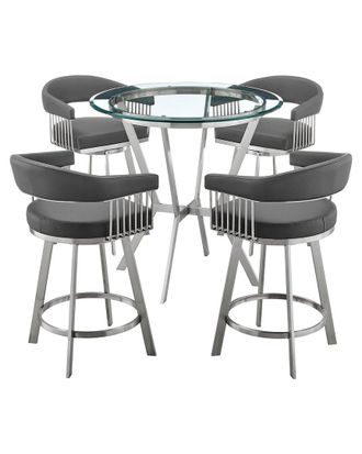 Armen Living Naomi And Chelsea 5pc Counter Height Dining Set