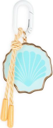 Leith Painted Seashell Carabiner Clip Bag Charm in Turquoise Multi- Gold at Nordstrom Rack