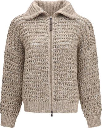 Brunello Cucinelli Gray Cashmere Womens Cardigan