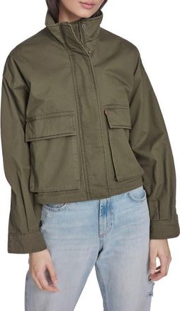Levi's Crop Surplus Jacket in Olive Night at Nordstrom, Size X-Large