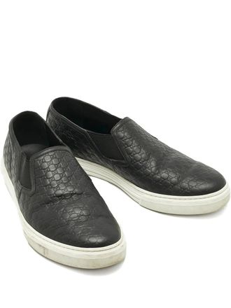 Gucci microguccissima slip-on sneakers - men - Calf Leather/Calf Leather/Rubber - 46.5 - Black