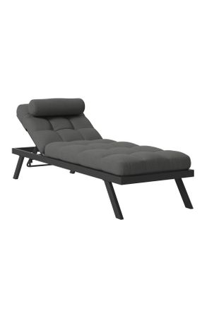 ambia GARDEN Garten-Relaxliege, Grau, Metall, Textil, 67x40x199 cm, R&uuml;ckenlehne verstellbar, Gartenm&ouml;bel, Gartenliegen, Sonnenliegen