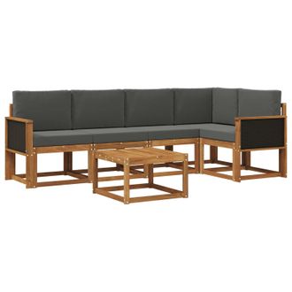 vidaXL Conjunto De Sof&aacute;s De Exterior 6 Pcs Natural Y Antracita Vidaxl