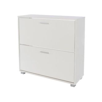 Netfurniture Netfurniture - Shoe Cabinet White Gloss Hallway Living Home Furniture Storage Organiser Unit