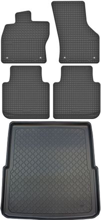 OEM Skoda Superb Iii Kombi Desde Septiembre De 2015. Juego De Alfombrillas De Goma Para Coche Y Maletero