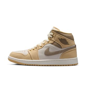 Nike Jordan Womens Air Jordan 1 Mid SE Shoes in Brown | IR2011-247