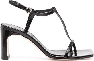 Aeyde 80mm Hilma leather sandals - women - Calf Leather/Calf Leather/Lamb Skin - 41 - Black