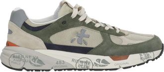 Premiata White Mase25 8015 Suede-Blend Sneakers