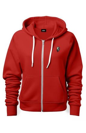 Dalix Lightning Bolt Zip Hoodie in Red at Nordstrom, Size Xxx-Large