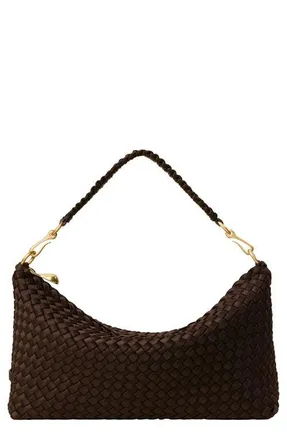 Naghedi Small Porto Half Moon Shoulder Bag in Chocolate at Nordstrom