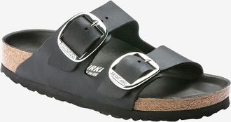 Birkenstock Flache Pantoletten aus ge&ouml;ltem Nubukleder Arizona Big Buckle
