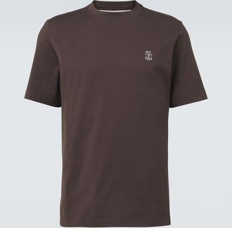 Brunello Cucinelli T-shirt in jersey di cotone con logo