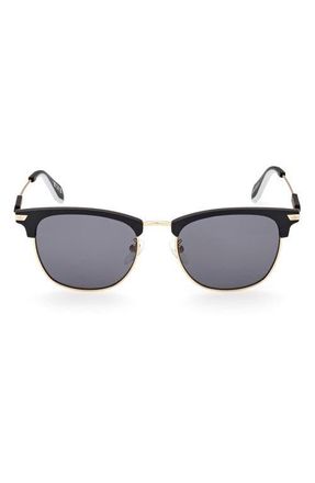adidas 53MM Round Sunglasses in Matte Black /Smoke at Nordstrom