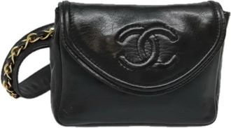 Chanel Pre-owned Leather crossbody-bags - Dames - Vintage Schoudertas - Zwart - ONE Size - Vintage