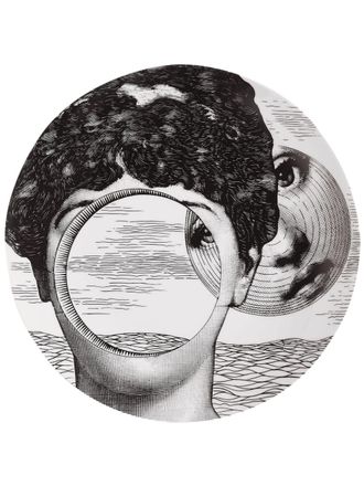 Fornasetti Tema e Variazioni n.279 wall plate - unisex - Porcelain - One Size - Black