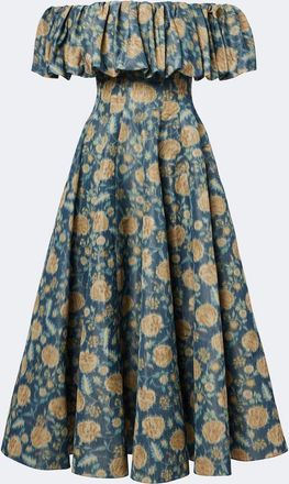 Markarian Freesia floral off-shoulder bustier dress