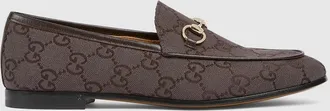 Gucci Womens Gucci Jordaan Loafer, Brown, GG Canvas