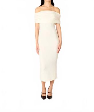Nia Celine Midi Dress In Ivory