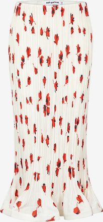 Self Portrait Plissierter Midirock mit Bl&uuml;tenprint