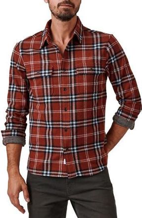 7 Diamonds Generation Plaid Stretch Flannel Button-Up Shirt in Amber at Nordstrom Rack, Size Xx-Large