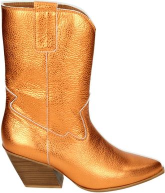 Red-Rag Westernlaars Oranje Leren Rubberen Zool - Dames - Cowboylaarzen - Oranje - 41 EU - Leer - Schoenen