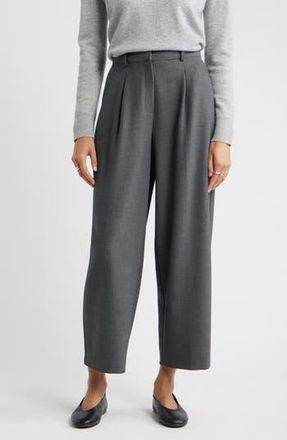 Nordstrom Pleated Ankle Pants in Grey Charcoal Heather at Nordstrom Rack, Size 16 (Similar To 14W)