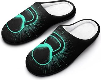 Generic Kettlebell Mens House Slippers Memory Foam Washable Cotton Slip on Home Shoes