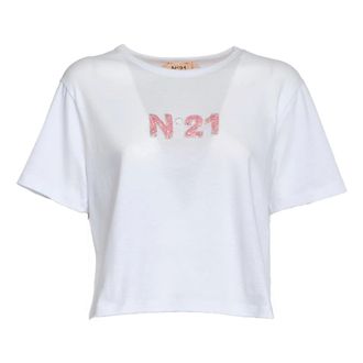 N&deg;21 T-Shirts, female, White, Size: XS Cropped T-Shirt