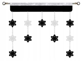 OEM Elegante Cortina Navide&ntilde;a Con Estampado De Copos De Nieve Y Calado, 150 Cm