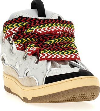 Lanvin Mens Gray Calfskin Chunky Sneakers