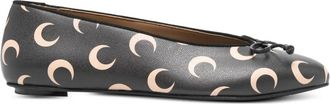 Marine Serre Ballerine con stampa - Nero