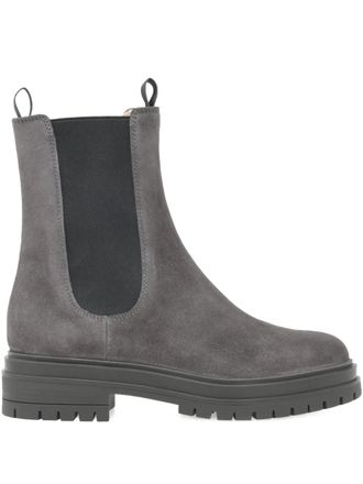 Gianvito Rossi 40 mm Chester Chelsea laarzen met chunky zool - Grijs