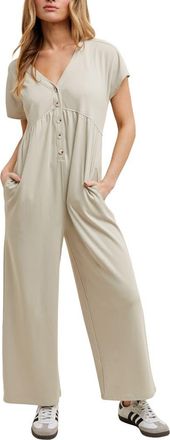 Wishlist Wide Leg Jumpsuit in Stone at Nordstrom Rack, Size Medium