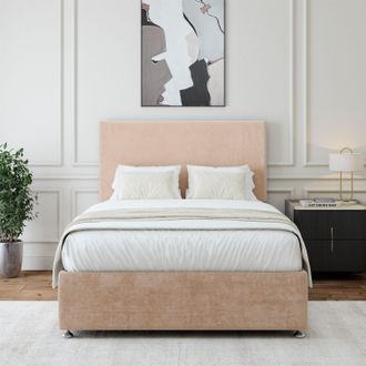 Bedmaster Luxury Velvet Divan Base in Light Brown | Size: Double