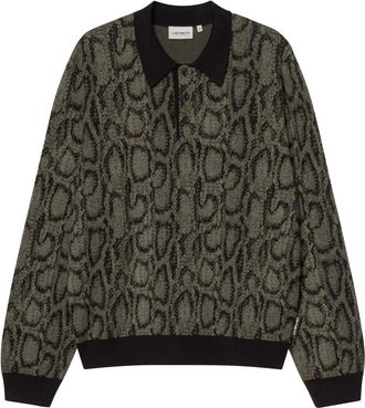 Carhartt Work in Progress Carhartt Wip, Polo Shirts, male, Black, Size: XL LS Snake Polo