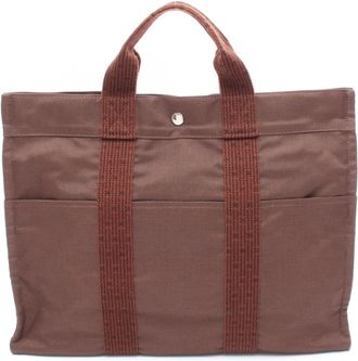 Hermès Brown Canvas Tote Bag (Pre-Owned)