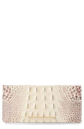 Brahmin Adelle Croc Embossed Leather Wallet in Ginger at Nordstrom