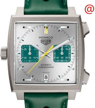 Tag Heuer Monaco Chronograph Automatic Silver Dial Mens Watch CAW218E.FC6565