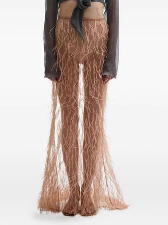 Atu Body Couture Gonna Plume con decorazione - Grigio