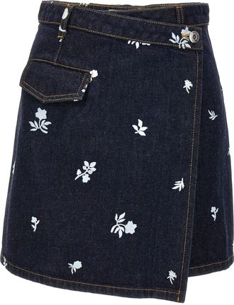 Lanvin All Over Embroidery Skirt