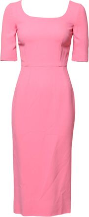 Dolce & Gabbana Womens Sheath Dress Midi Fit - Pink Viscose - Size EU 32 (Womens)