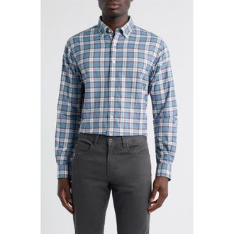 Johnnie-O Feldy Plaid Stretch Button-Down Shirt in Laguna Blue at Nordstrom Rack, Size Xx-Large