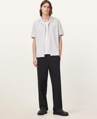 AllSaints Cotton Hudson Relaxed Fit Ramskull Shirt, Size: XXL