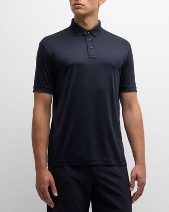 Emporio Armani Mens Solid Polo Shirt