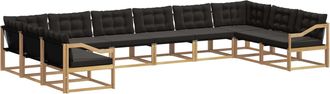 vidaXL Conjunto De Sof&aacute;s De Exterior 10 Uds. Blanco Y Negro Vidaxl