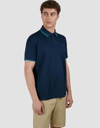 Paul & Shark Mens Paul & Shark Mens Embroidered fin Double Piqu&eacute; Cotton Polo Shirt - Navy - Size: 44