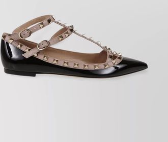 Valentino Garavani rockstud ballerina patent leather shoes