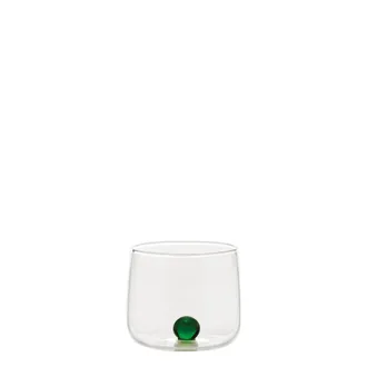 Zafferano Bilia Tumbler Junior Set 6 Bicchieri Piccoli Per Liquori E Amari In Vetro Borosilicato Lavorato A Mano Colore Verde Design Elegante E Raffinato