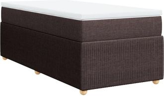 vidaXL Cama Box Spring Con Colch&oacute;n Tela Marr&oacute;n Oscuro 90x190 Cm Vidaxl